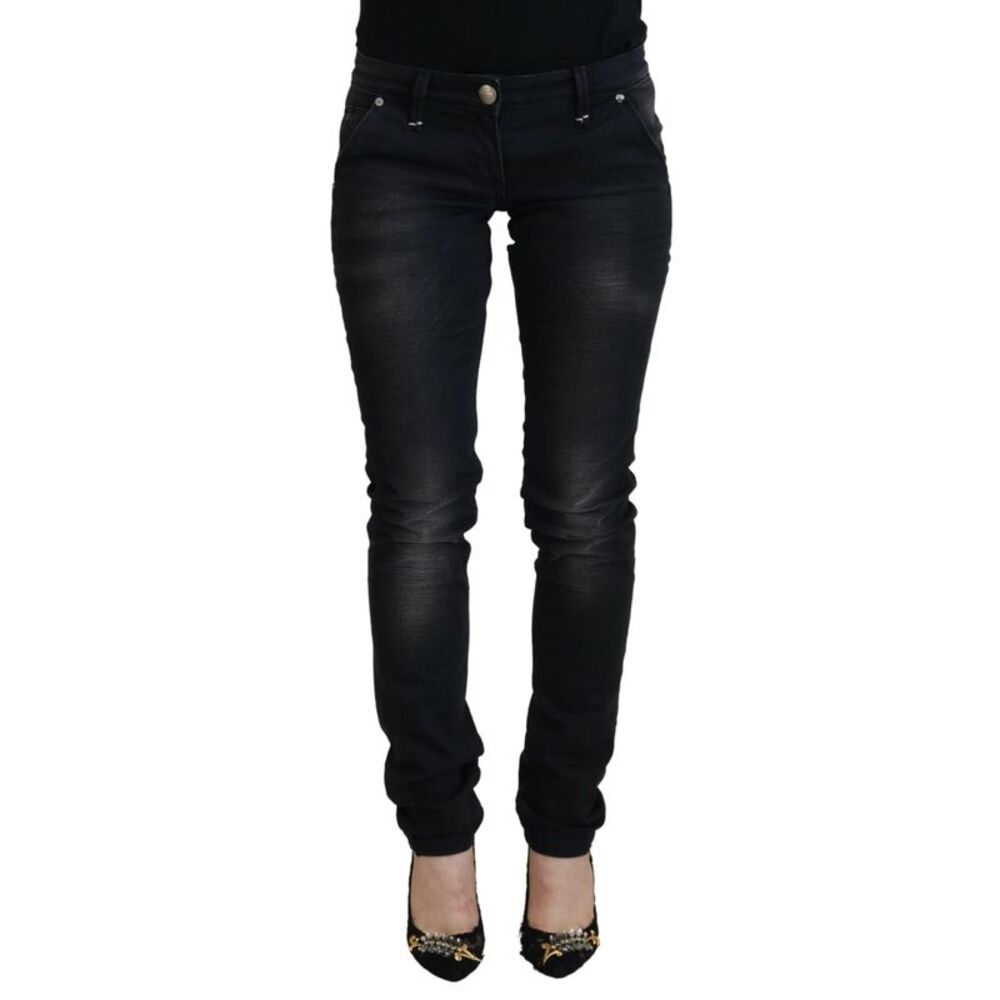 Acht Black Washed Cotton Skinny Women Casual Denim Women's Jeans